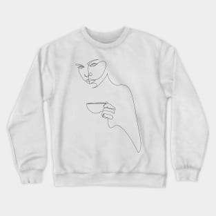 coffee girl - one line art Crewneck Sweatshirt